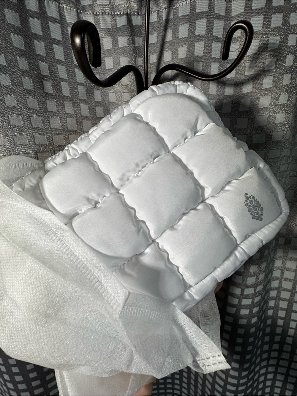 Free People Quilted Mini Case Clutch Bag NWT Optic White Sold Out